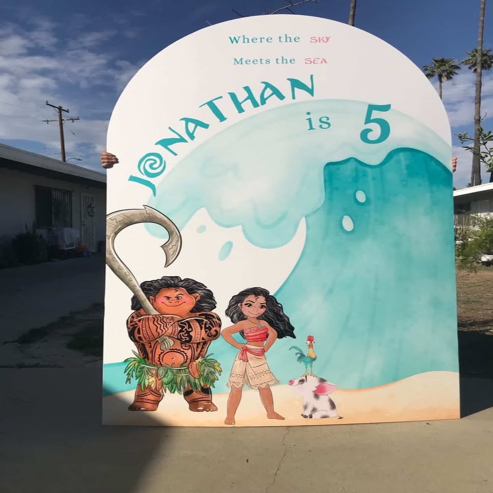 Moana Birthday Backdrop